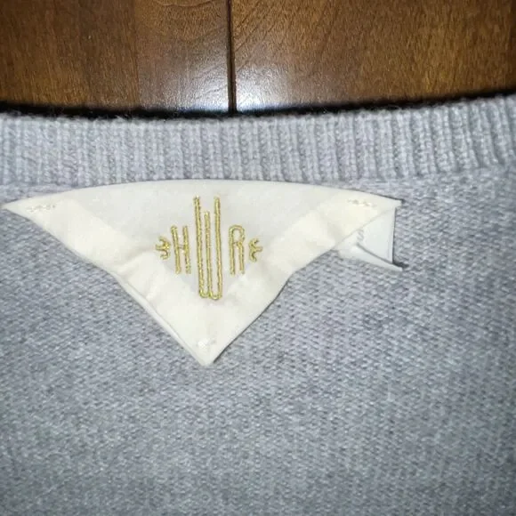 Anthropologie HWR Monogram S Cute As A Button Embellished Tunic Sweater - Picture 6 of 6